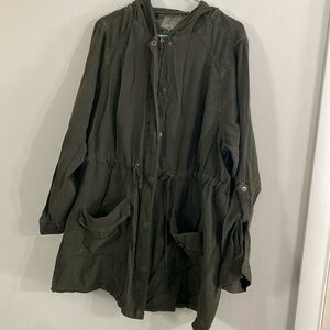 Torrid Dark Green Utility Jacket with Hood